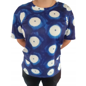 Koszulka granat unisex wzór ceramika Bolesławiec 42 rozmiar S