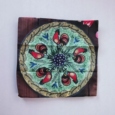 Poszewka na poduszkę 45*45 wzór ceramika Bolesławiec kura