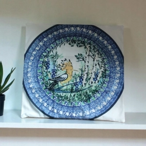 Poszewka na poduszkę 45*45 wzór ceramika Bolesławiec dzięcioł