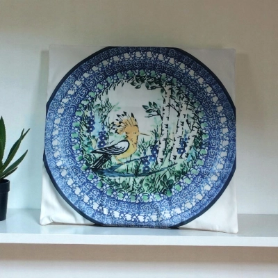 Poszewka na poduszkę 45*45 wzór ceramika Bolesławiec dzięcioł