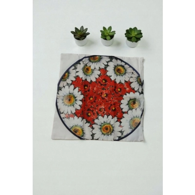 Poszewka na poduszkę 50*50 wzór ceramika Bolesławiec cz.kwiaty