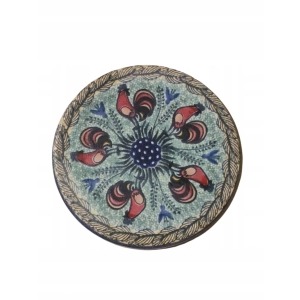 Podstawka pod kubek wzór ceramika Bolesławiec kurki