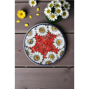 Podstawka pod kubek wzór ceramika Bolesławiec stokrotka