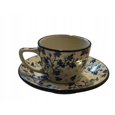 Filiżanka ze spodkiem E53 200ml Ceramika Bolesławiec 3206