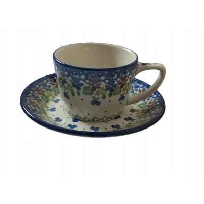 Filiżanka ze spodkiem E53 200ml Ceramika Bolesławiec 2509