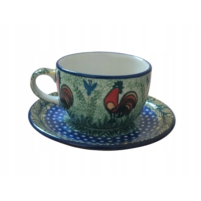 Filiżanka ze spodkiem 768 Ceramika Bolesławiec 2663UNIKAT