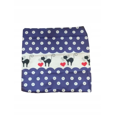 Poszewka na poduszkę 50*50 na wzór ceramika Bolesławiec koty