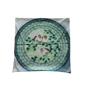 Poszewka na poduszkę 50*50 na wzór ceramika Bolesławiec zielen/2