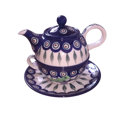 Komplet C01 filiżanka spodek czajniczek Ceramika Bolesławiec 56