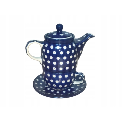 Komplet 423 filiżanka spodek czajniczek Ceramika Bolesławiec 42/2